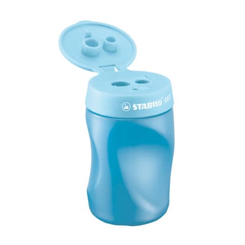 Temperamatite a 3 fori Stabilo Easy con serbatoio per mancini - conf. 3 pezzi - 4501/2